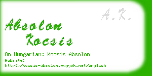 absolon kocsis business card